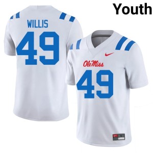 College Football High School Patrick Willis #49 Ole Miss Rebels Youth White Jerseys 262037-694