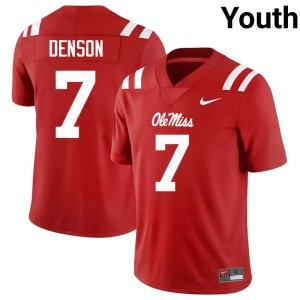 College Football Ole Miss Rebels #7 2025 Sharif Denson Youth Red Jersey 448371-741