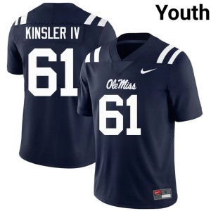 College Football Ole Miss Youth High School Navy #61 Tommy Kinsler IV Jerseys 932266-912