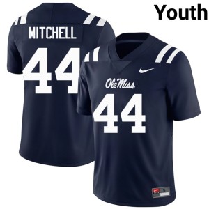 College Football Navy NCAA Tony Mitchell #44 Ole Miss Youth Jersey 199505-464