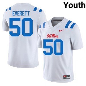 College Football White Troy Everett Embroidery #50 Youth Rebels Jersey 681536-727