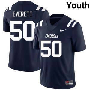 College Football #50 Youth Official Ole Mississippi Troy Everett Navy Jersey 843353-262