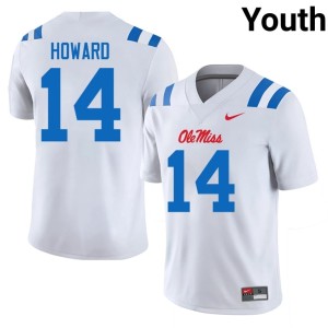 College Football Walker Howard Youth White #14 Game Ole Miss Jersey 843189-948